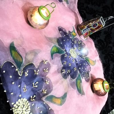 hand paint embellishment dupatta 02