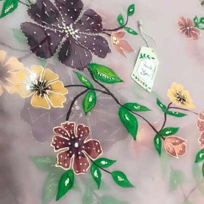 hand paint organza dupatta 07