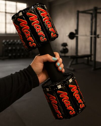 mars chocolate bar dumbbell