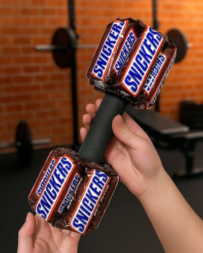 mars chocolate bar dumbbell