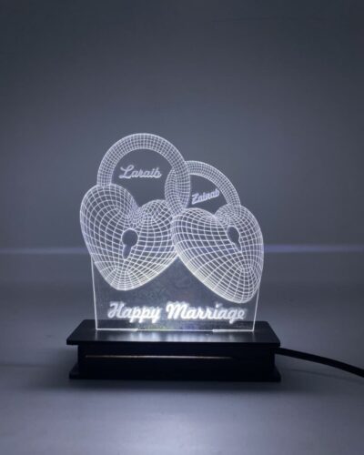 customized acrylic engraved lamp white shade