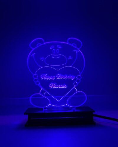 customized acrylic engraved lamp blue shade