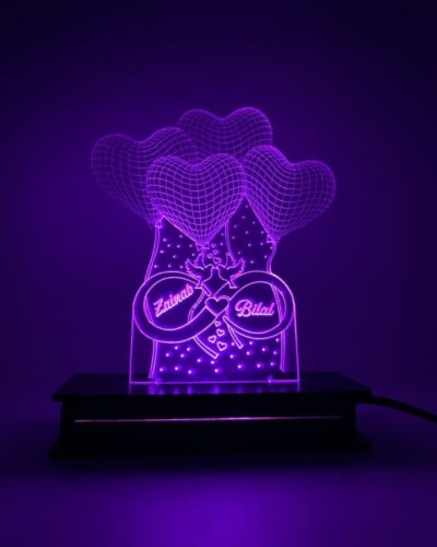 customized acrylic engraved lamp violet shade
