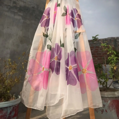 hand paint organza dupatta 05 (copy)