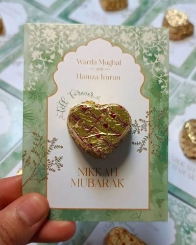 nikkah chocolate favor gift card